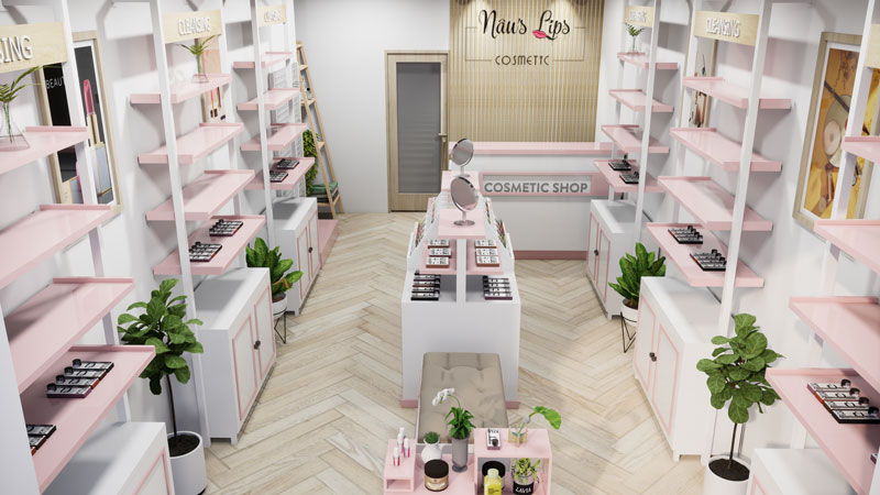 Vking Decor - Địa chỉ thiết kế cửa hàng kinh doanh mỹ phẩm ở Đà Nẵng ấn tượng nhất.