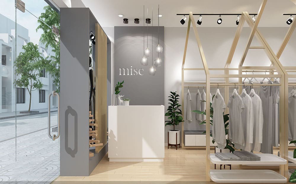 Khu vực thử đồ khi thi công cửa hàng thời trang Đà Nẵng